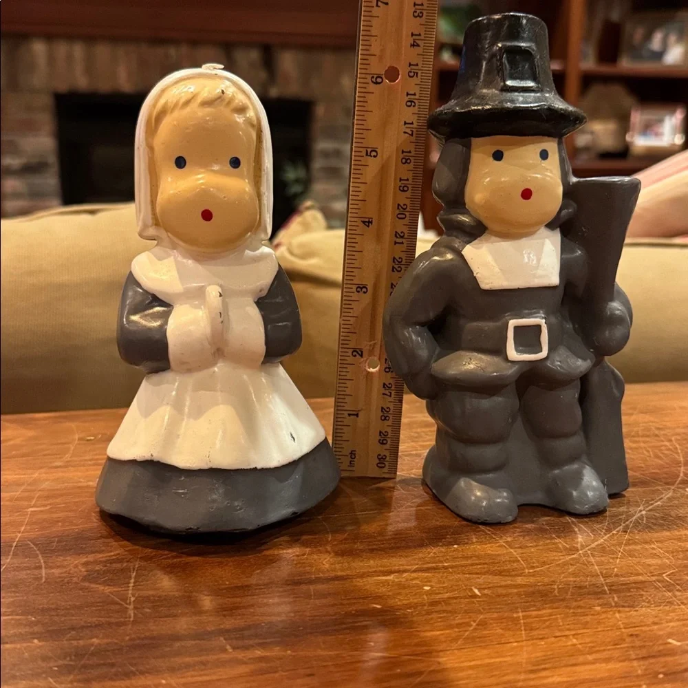 New Rare Gurley Vintage Pilgrim Candle Set of 4  MCM Not Burned Thanksgiving